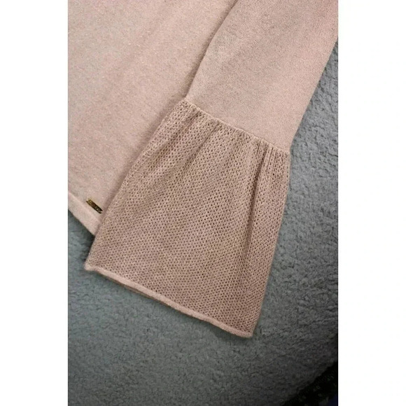 Calvin Klein Shimmering Peach Sweater-Belled Sleeves-Size Large - Picture 5 of 11